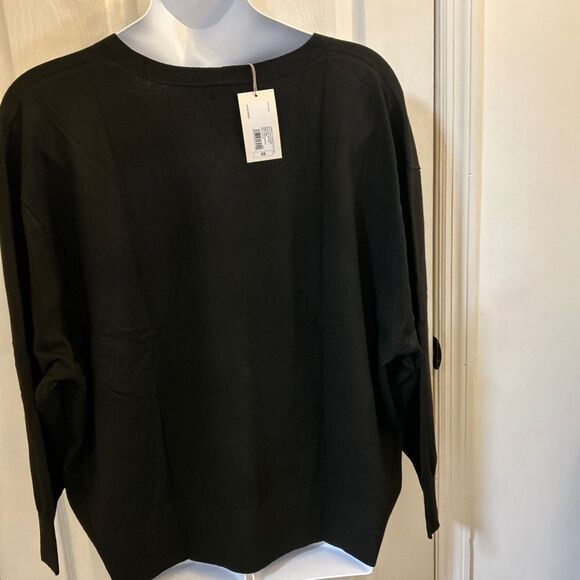 NWT A New Day Women’s Plus 4X Black V-Neck Button Front Cardigan Drop Shoulder - Picture 11 of 16